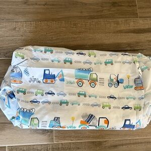 Pottery Barn Kids Queen Construction and Cars Organic Cotton Top Sheet